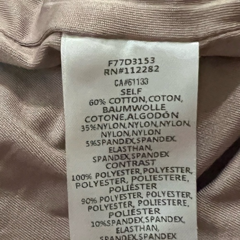 Adelyn Rae Women's Ruffle Shoulder Tan Sheath Dress Size Large - Picture 10 of 11